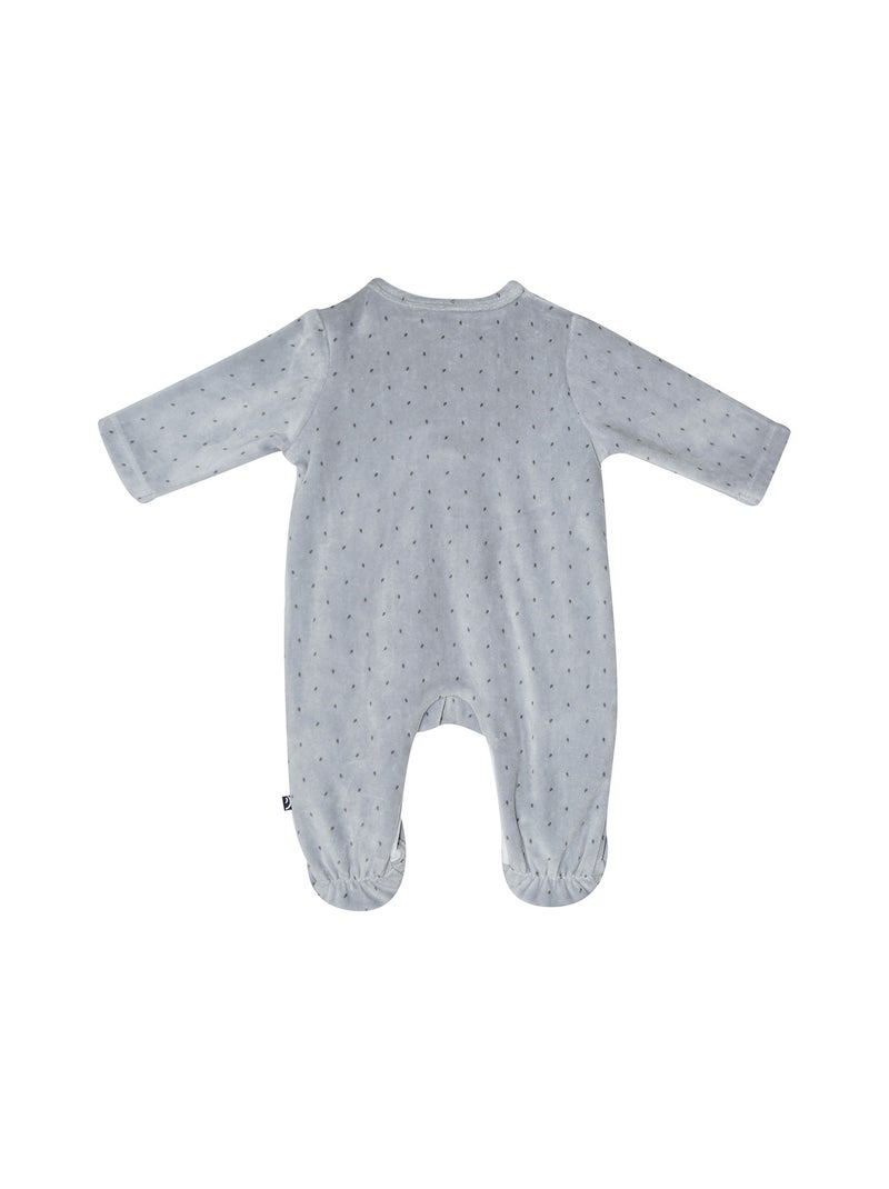 Grenouillère RORY VELOURS RASE OUVERTURE DEVANT Gris - Kiabi