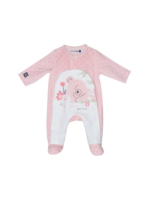 Grenouillère RUBY VELOURS RASE OUVERTURE DEVANT - Kiabi