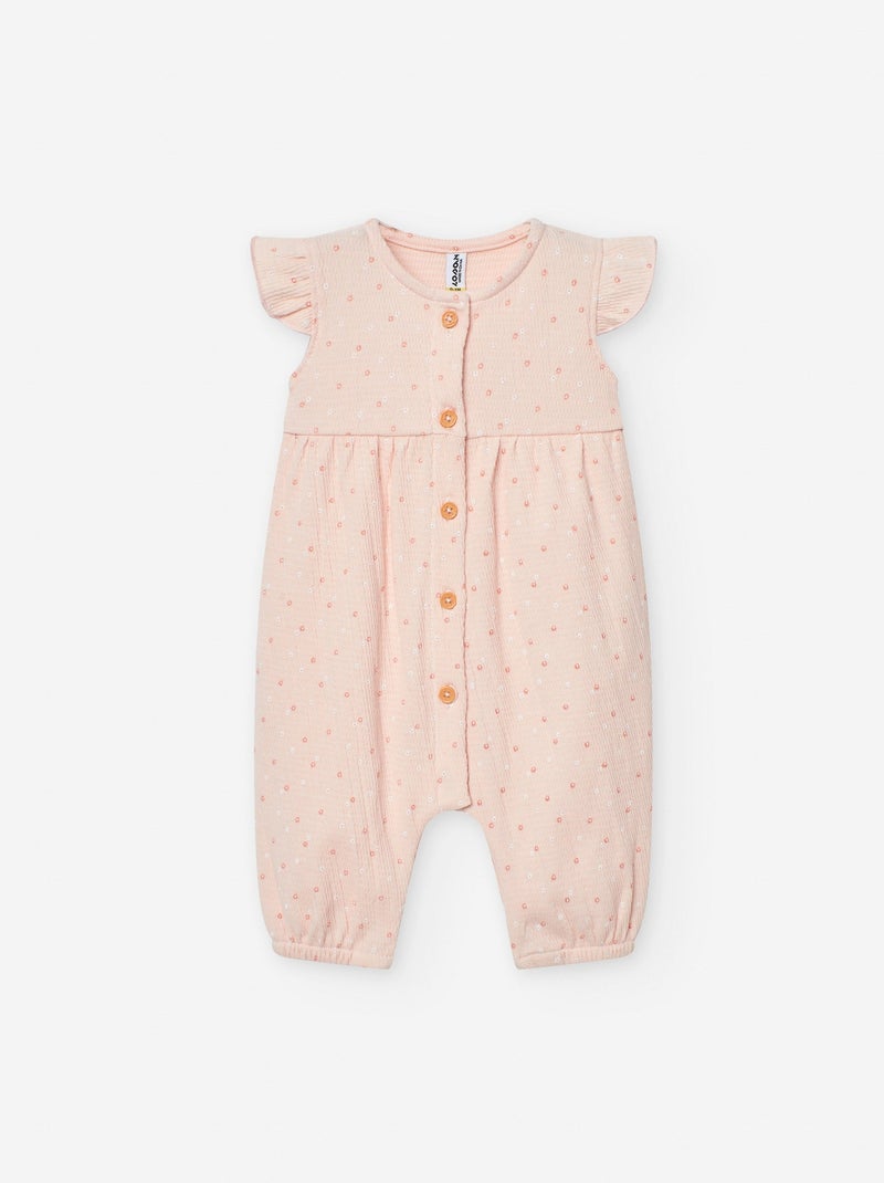 Grenouillère sans Pieds Floral Rose - Kiabi