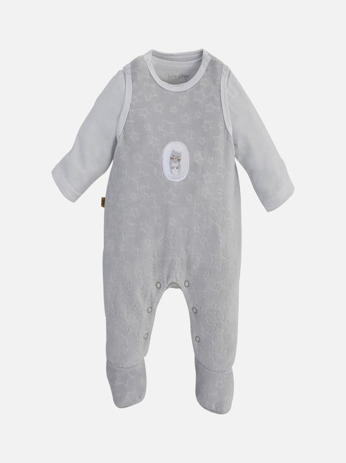 GRENOUILLERE + T-SHIRT GRIS - Kiabi