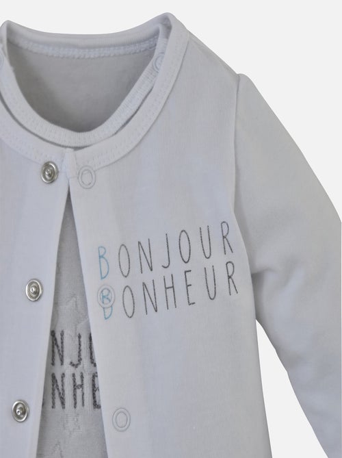 GRENOUILLERE + T-SHIRT GRIS - Kiabi