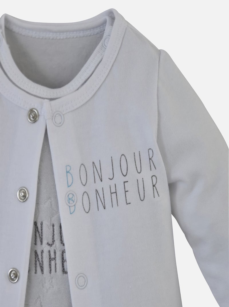 GRENOUILLERE + T-SHIRT GRIS Blanc Gris - Kiabi