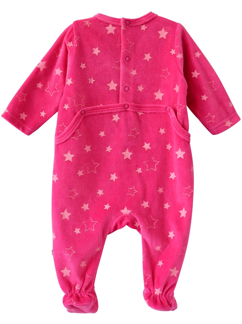 Grenouillère velours rase brianne Rose - Kiabi