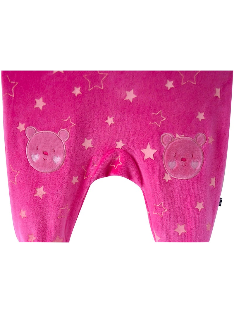 Grenouillère velours rase brianne Rose - Kiabi