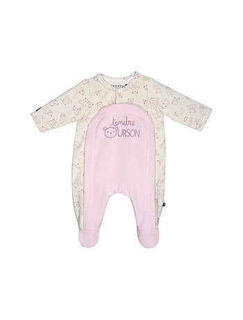 Grenouillère velours rase ouverture devant Paloma