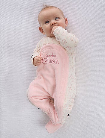 Grenouillère velours rase ouverture devant Paloma