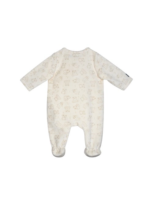 Grenouillère velours rase ouverture devant Pasteur - Kiabi