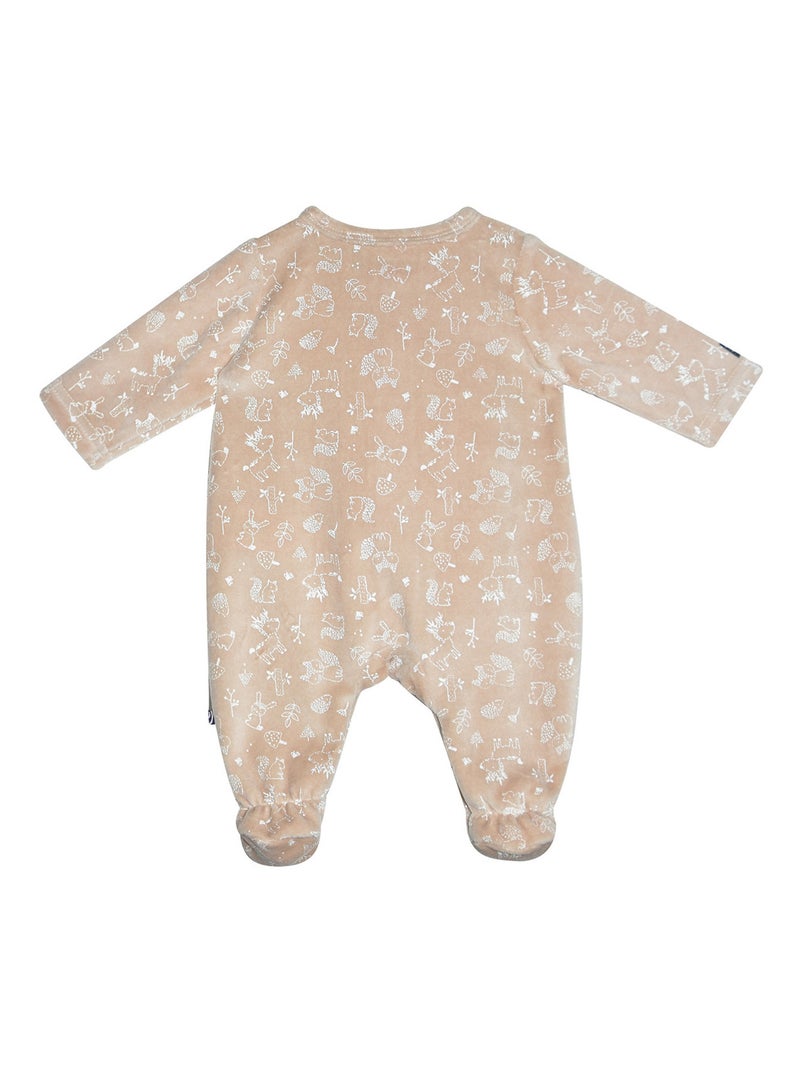 Grenouillère velours rase ouverture devant Pierjean Beige - Kiabi
