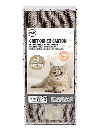 Griffoir à chat avec clochettes et herbe à chat COOKIE