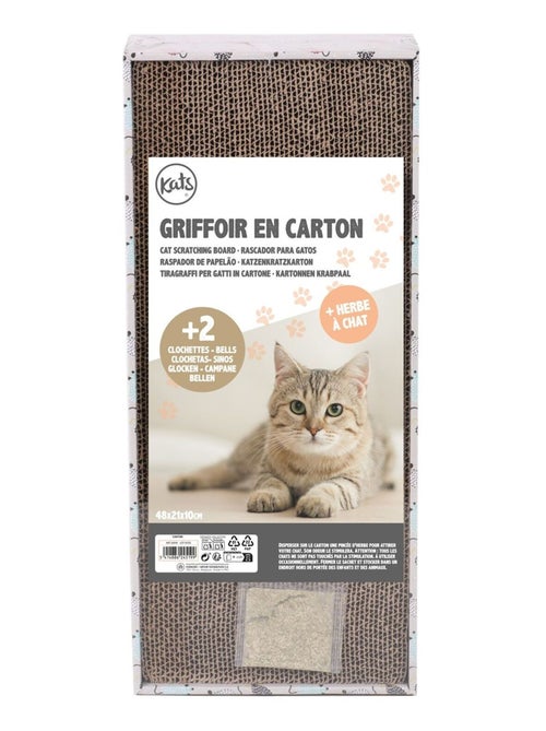 Griffoir à chat avec clochettes et herbe à chat COOKIE - Kiabi