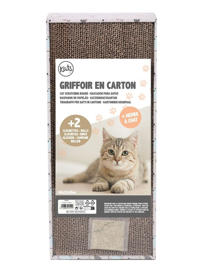 Griffoir à chat avec clochettes et herbe à chat COOKIE Blanc - Kiabi