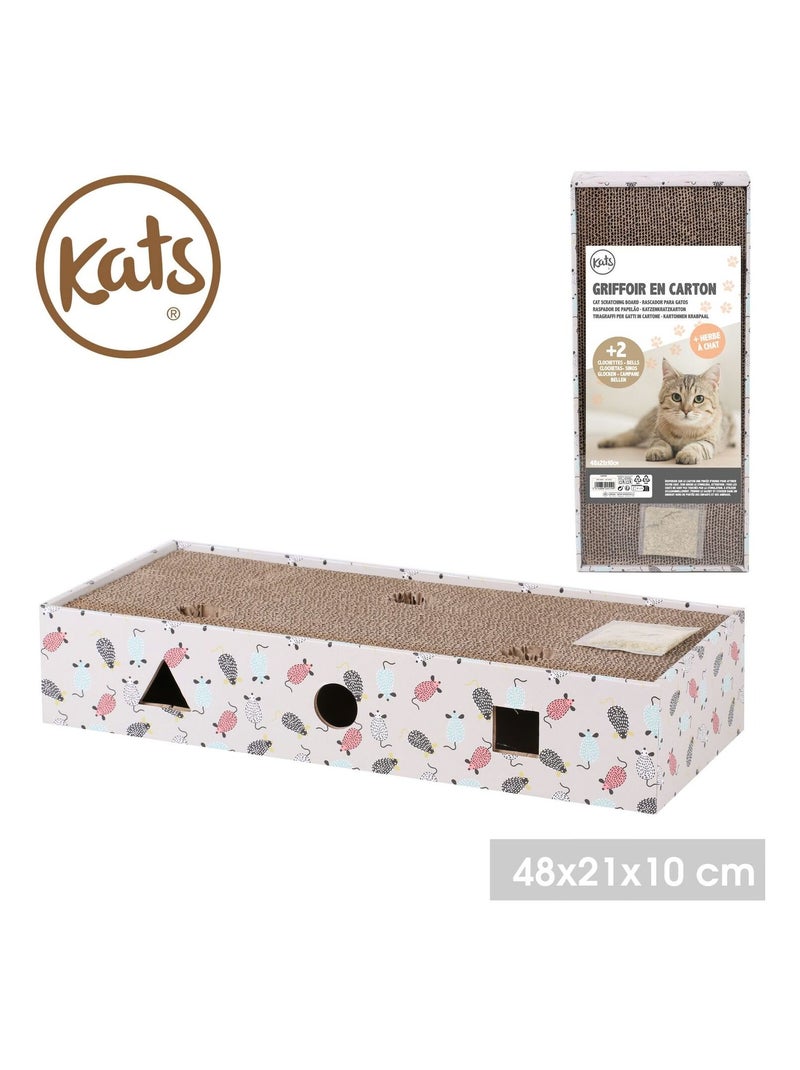 Griffoir à chat avec clochettes et herbe à chat COOKIE Blanc - Kiabi
