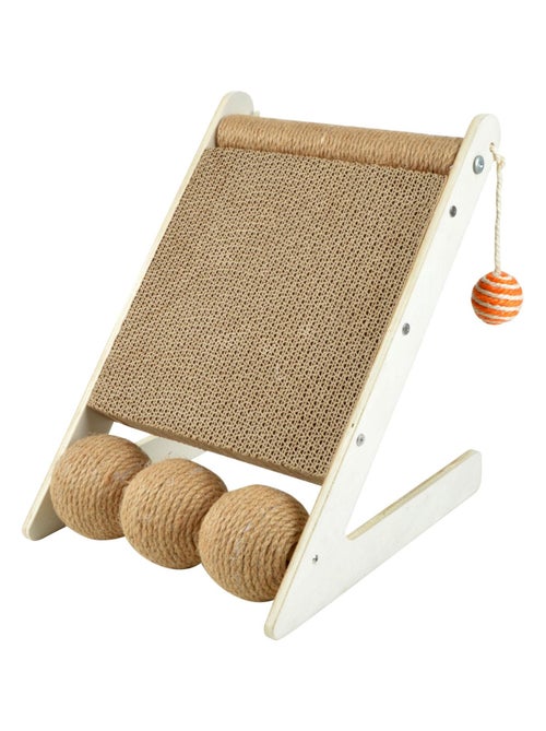 Griffoir carton et structure bois avec boules - Kiabi