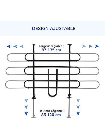 Grille de séparation extensible voiture barrière de sécurité barre réglable pour chien acier noir
