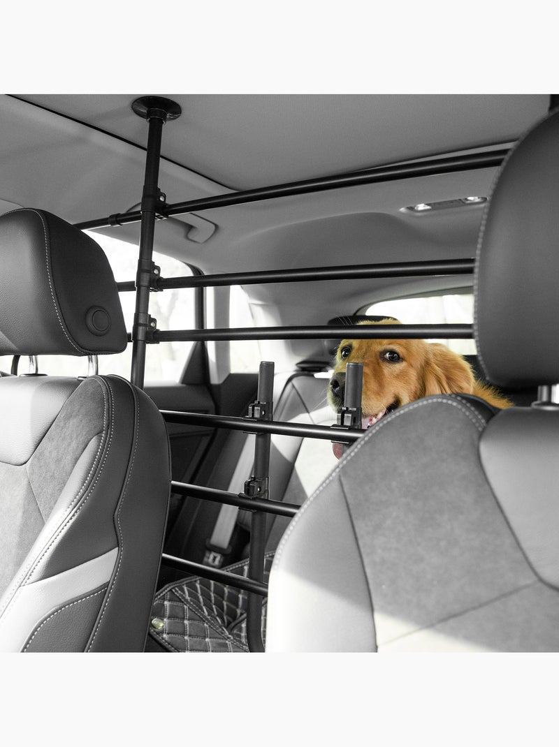 Grille de séparation extensible voiture barrière de sécurité barre réglable pour chien acier noir Noir - Kiabi