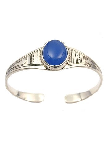 Gros Bracelet rigide touareg en argent, Bijoucolor