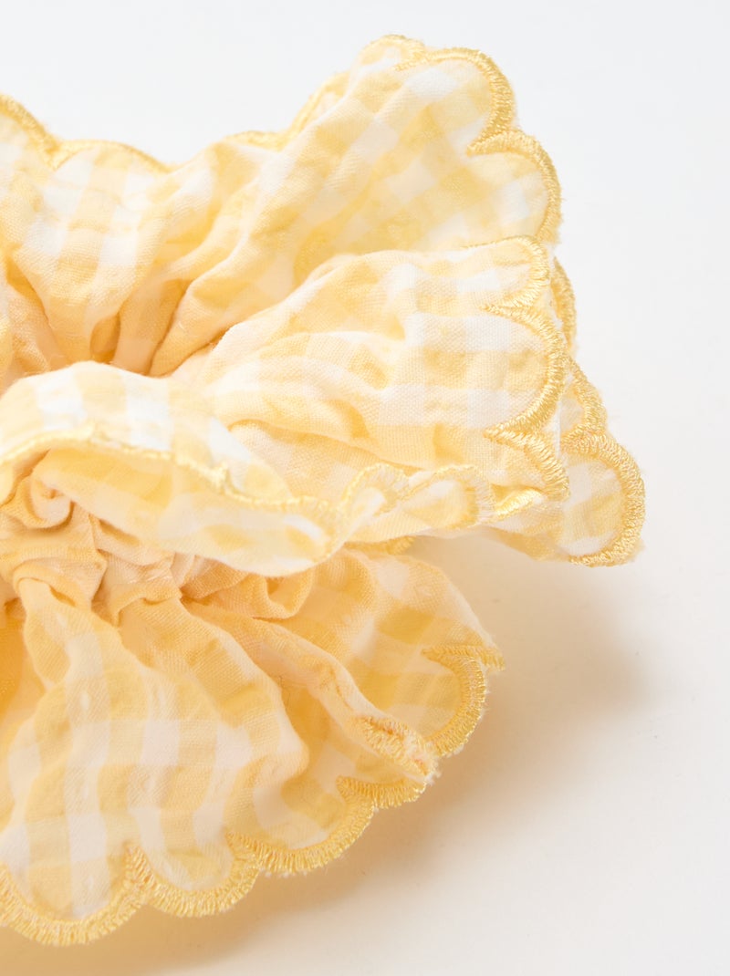 Gros chouchou carreaux vichy Jaune - Kiabi