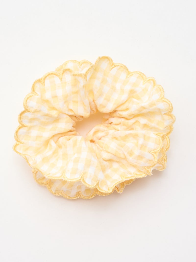 Gros chouchou carreaux vichy Jaune - Kiabi