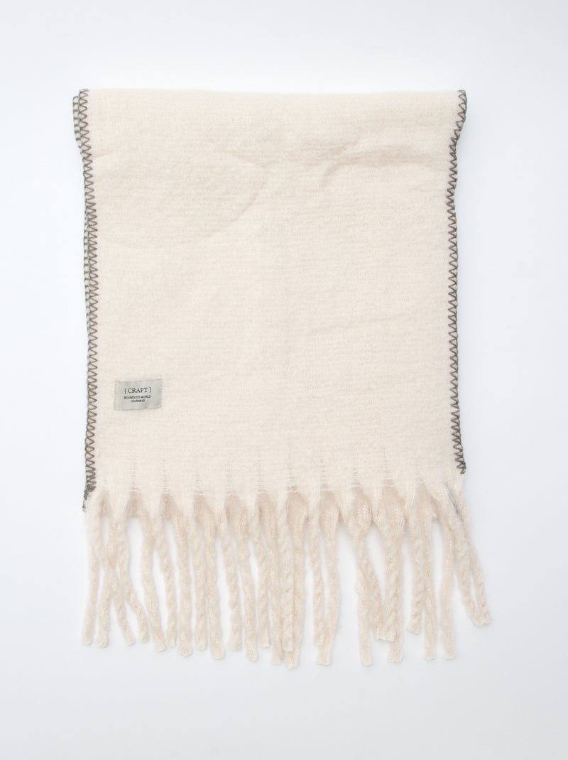 Grosse écharpe douce à franges Beige - Kiabi