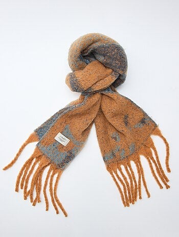 Grosse écharpe douce à franges