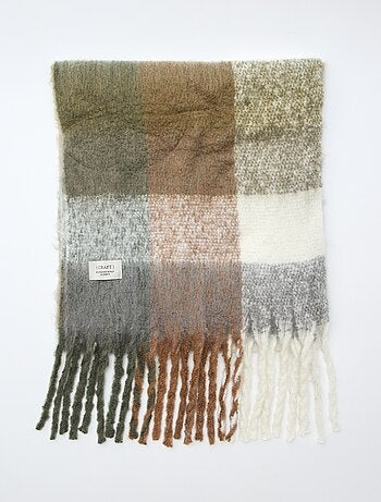 Grosse écharpe douce à franges