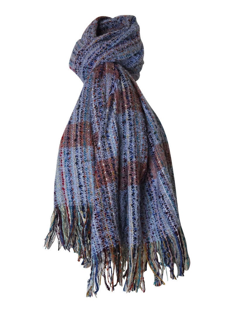 Grosse écharpe XXL chinée Bleu lavande - Kiabi