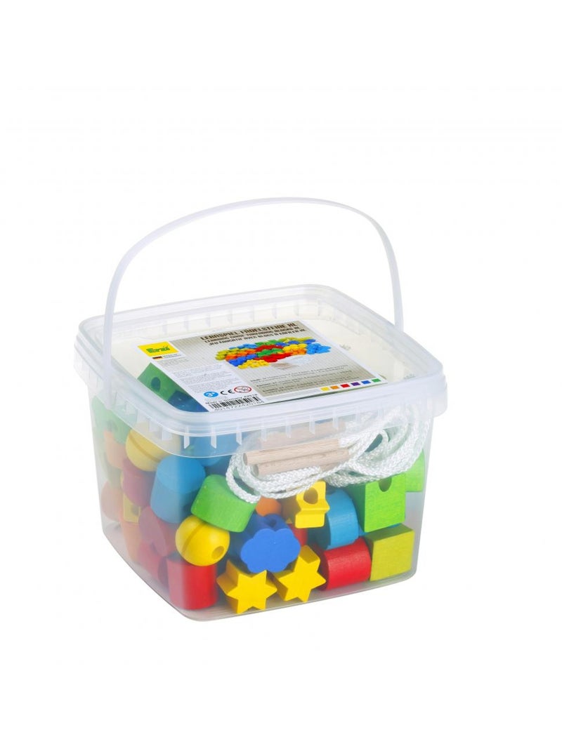 Grosses perles en bois à enfiler Bleu - Kiabi