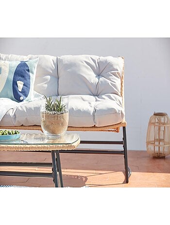 Guahana salon jardin bas résine rotin