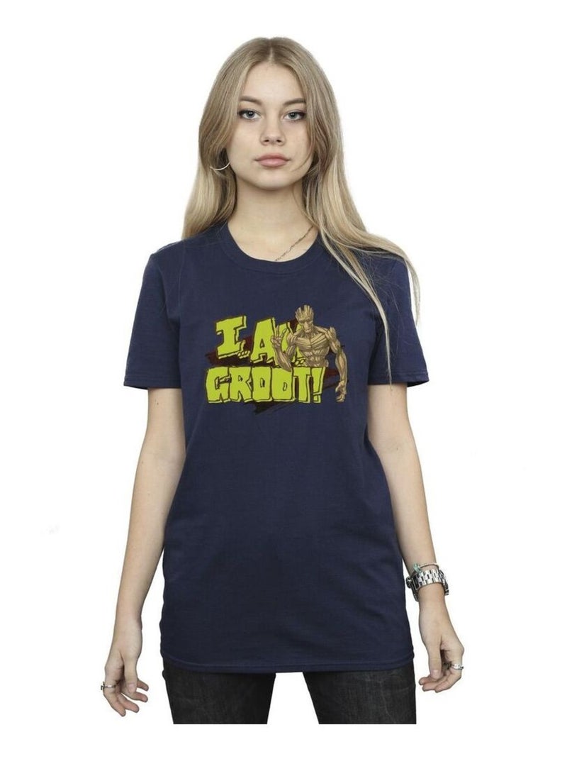 Guardians Of The Galaxy - T-shirt AM GROOT Bleu marine - Kiabi