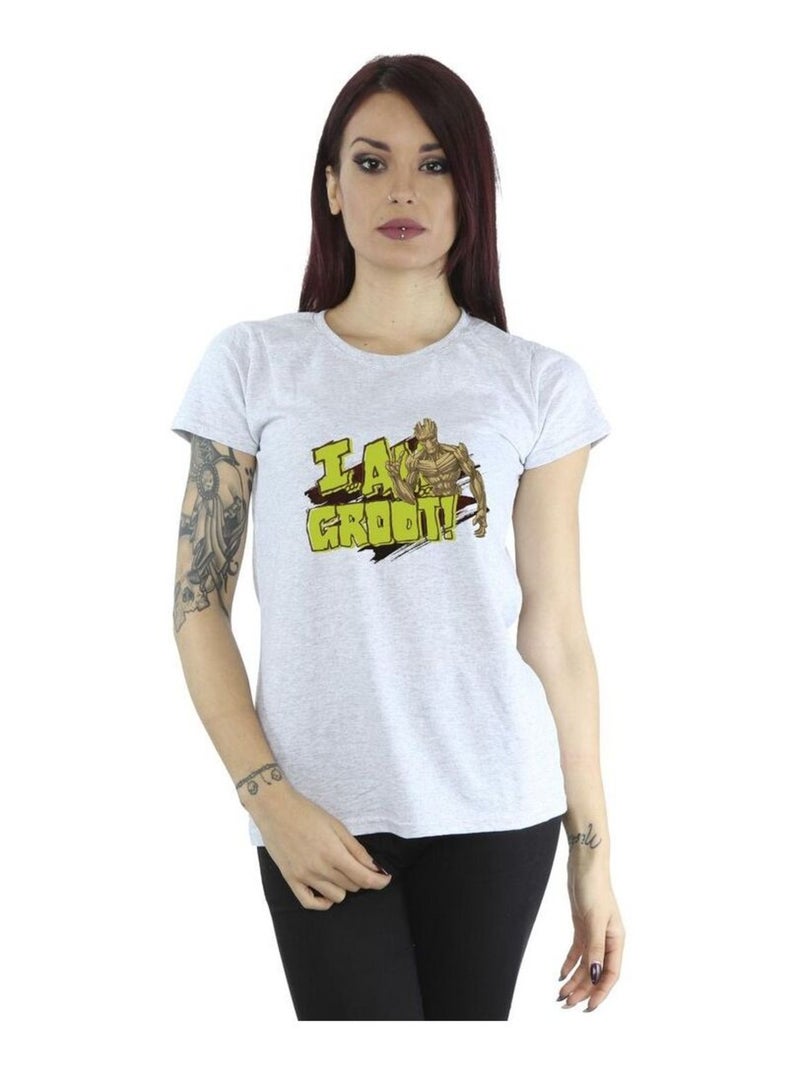 Guardians Of The Galaxy - T-shirt AM GROOT Gris chiné - Kiabi
