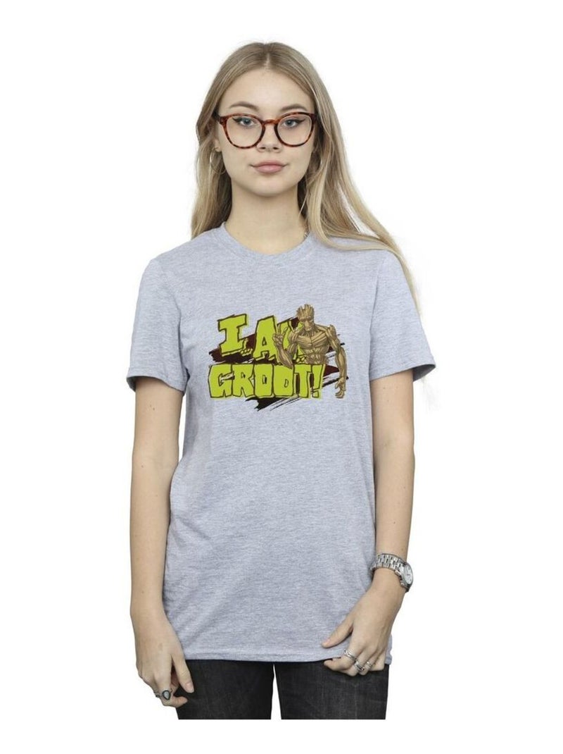Guardians Of The Galaxy - T-shirt AM GROOT Gris chiné - Kiabi