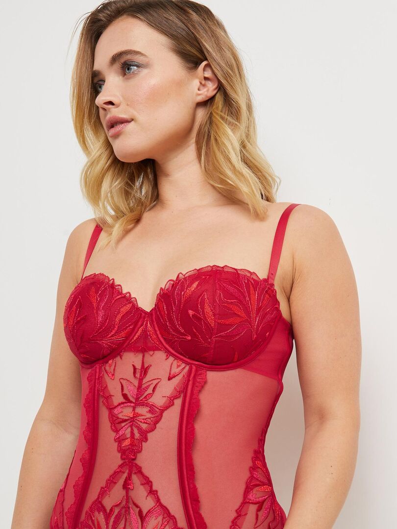 Guepiere tulle brode Delicieuse RougeGorge Lingerie