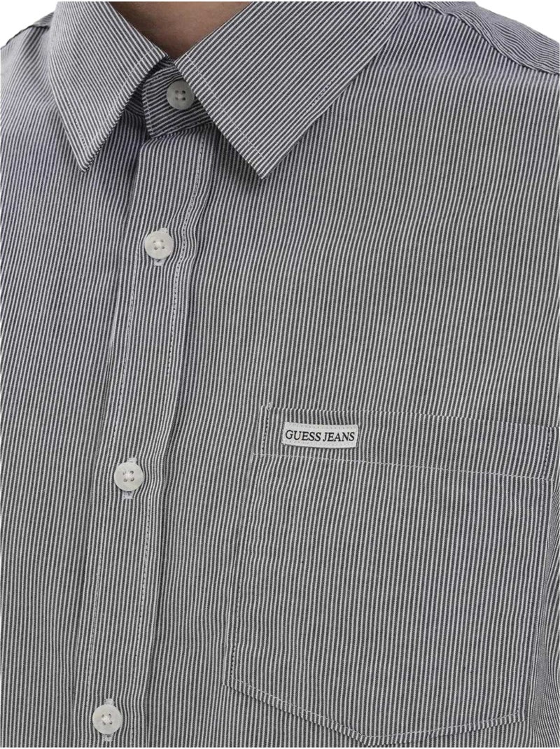 Guess - Chemise motif/style rayé Blanc Gris - Kiabi