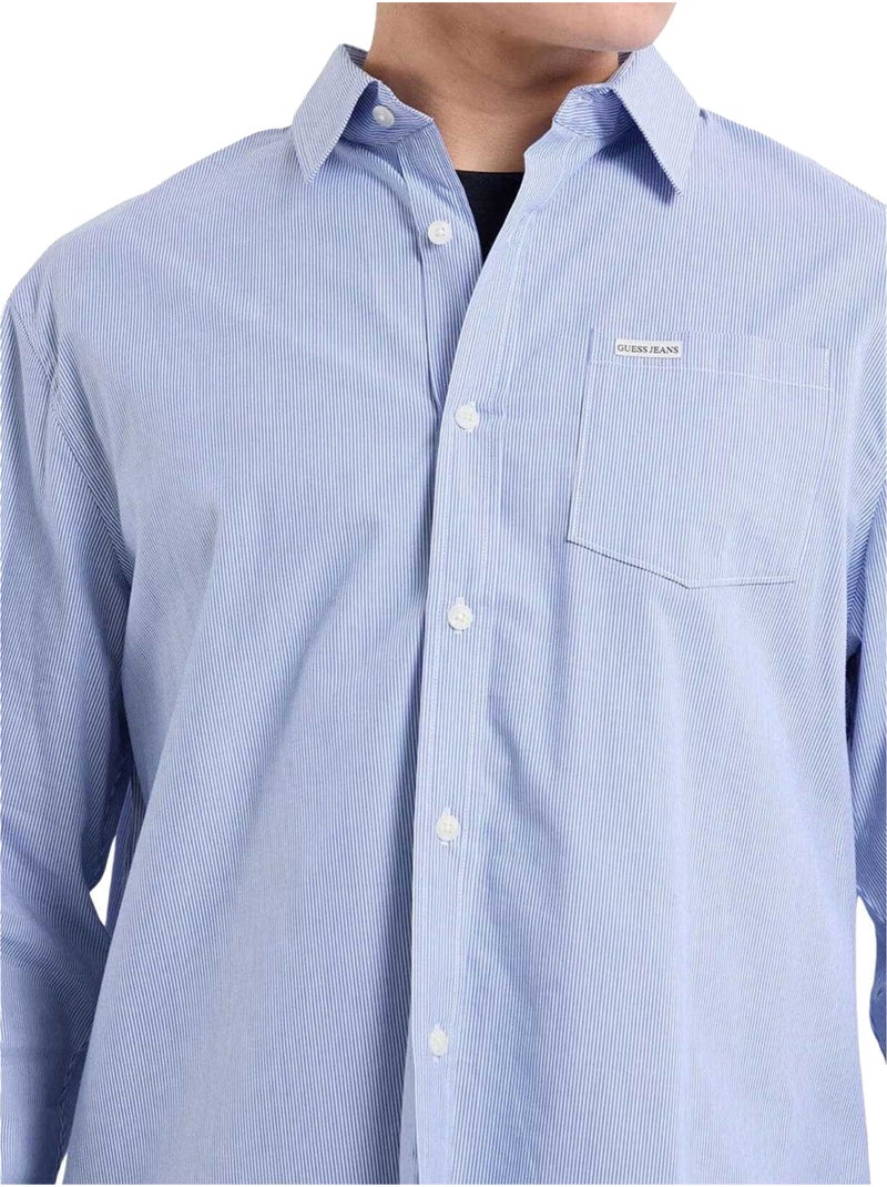Guess - Chemise motif/style rayé Bleu Blanc - Kiabi