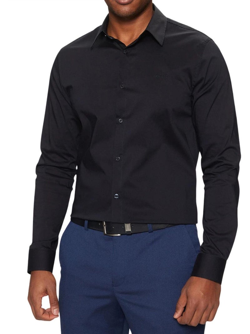 Guess - Chemise motif/style uni Bleu marine - Kiabi