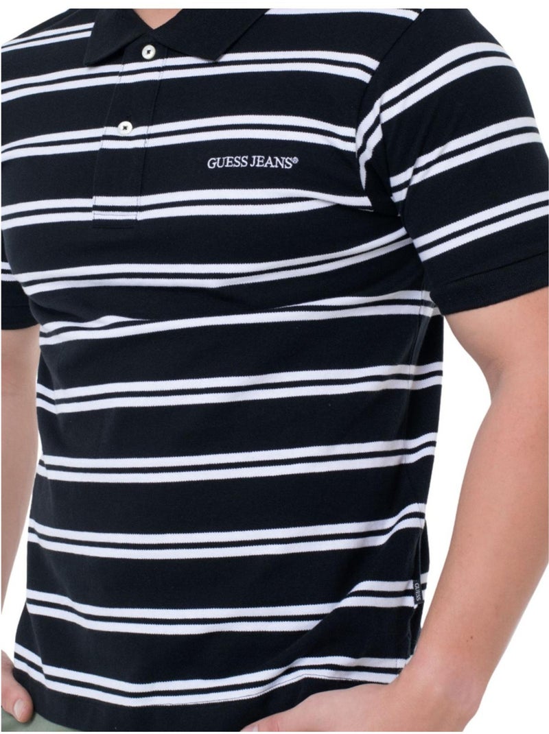 Guess - Polo motif/style à rayures Noir - Kiabi