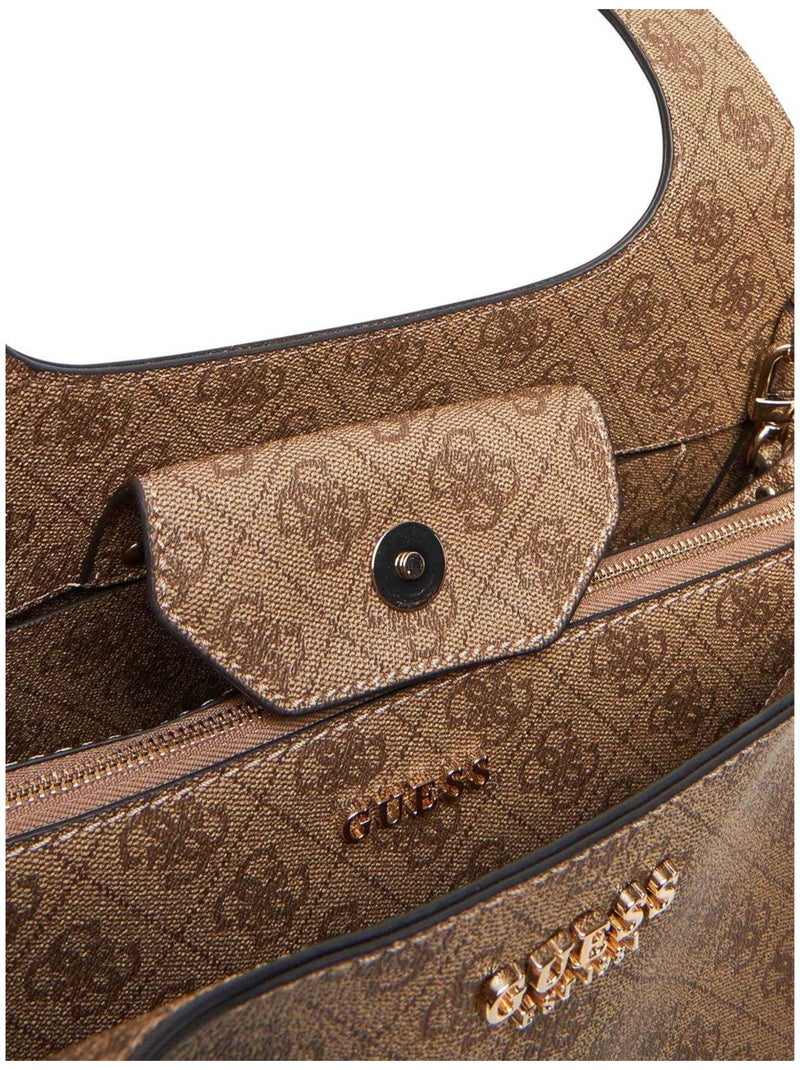 Guess - Sac à main motif/style logo CALISTA Marron - Kiabi