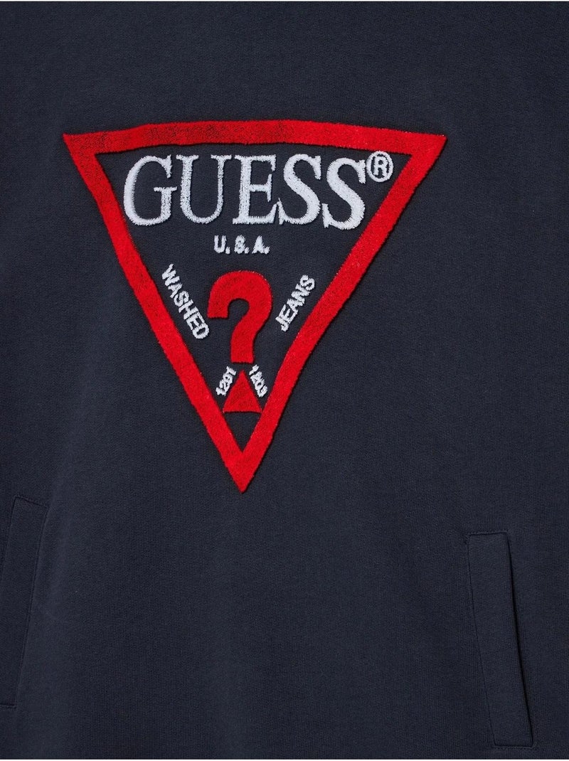 Guess - Sweat à capuche motif/style logo Bleu marine - Kiabi