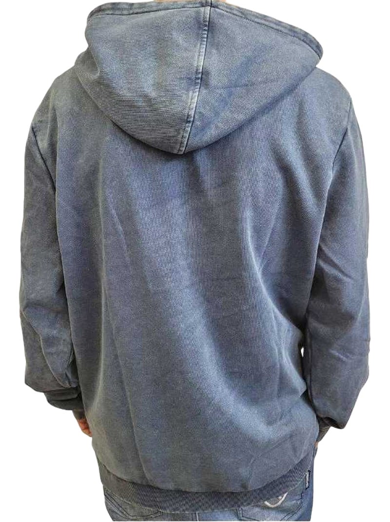 Guess - Sweat à capuche motif/style Logo brodé Bleu - Kiabi