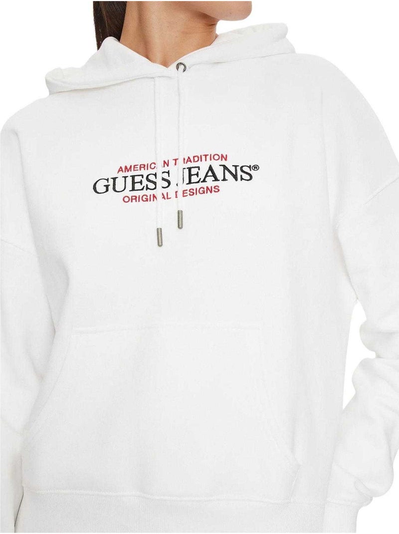 Guess - Sweat à capuche motif/style logo JEANS Blanc - Kiabi