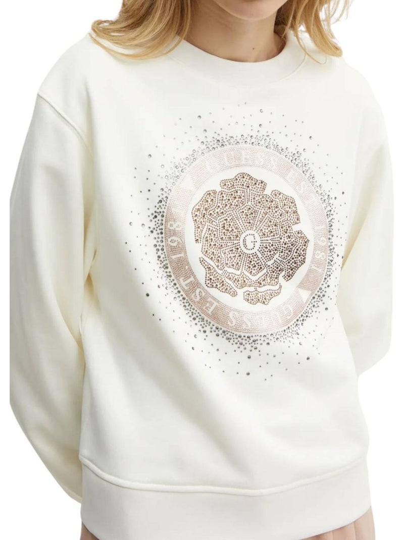 Guess - Sweat motif/style à pois Beige - Kiabi