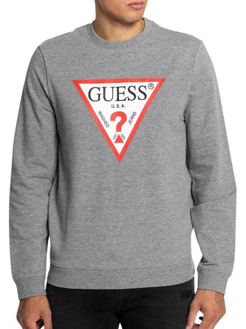 Guess - Sweat motif/style logo Gris - Kiabi