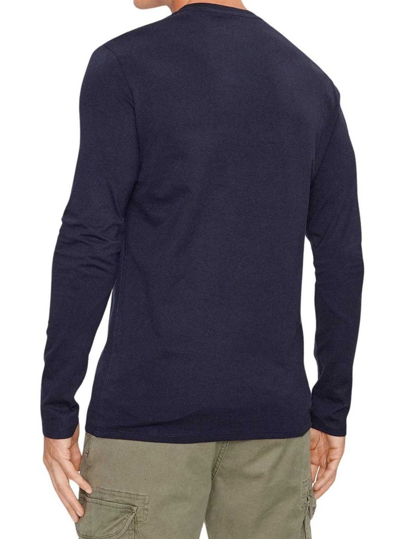 Guess - T-shirt manches longues Bleu marine - Kiabi
