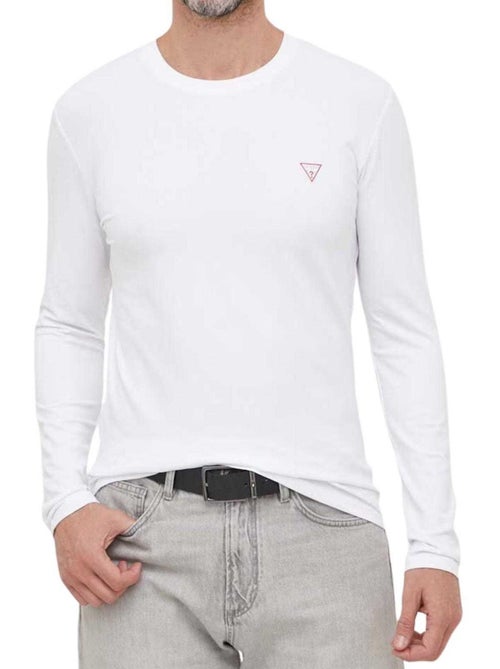 Guess - T-shirt manches longues motif/style Logo triangulaire - Kiabi