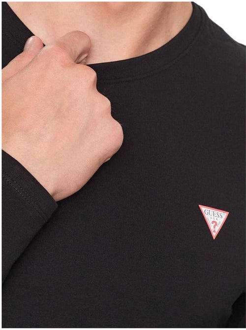 Guess - T-shirt manches longues motif/style Logo triangulaire - Kiabi