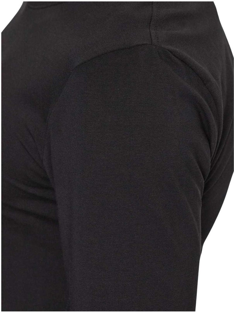 Guess - T-shirt manches longues motif/style Logo triangulaire gris anthracite - Kiabi