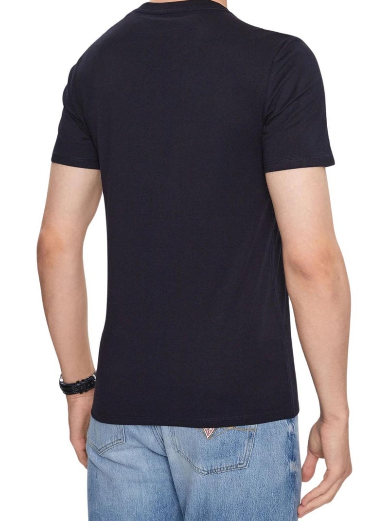 Guess - T-shirt motif/style logo Bleu foncé - Kiabi