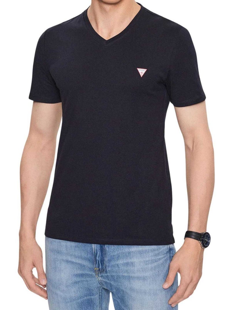 Guess - T-shirt motif/style logo Bleu marine - Kiabi