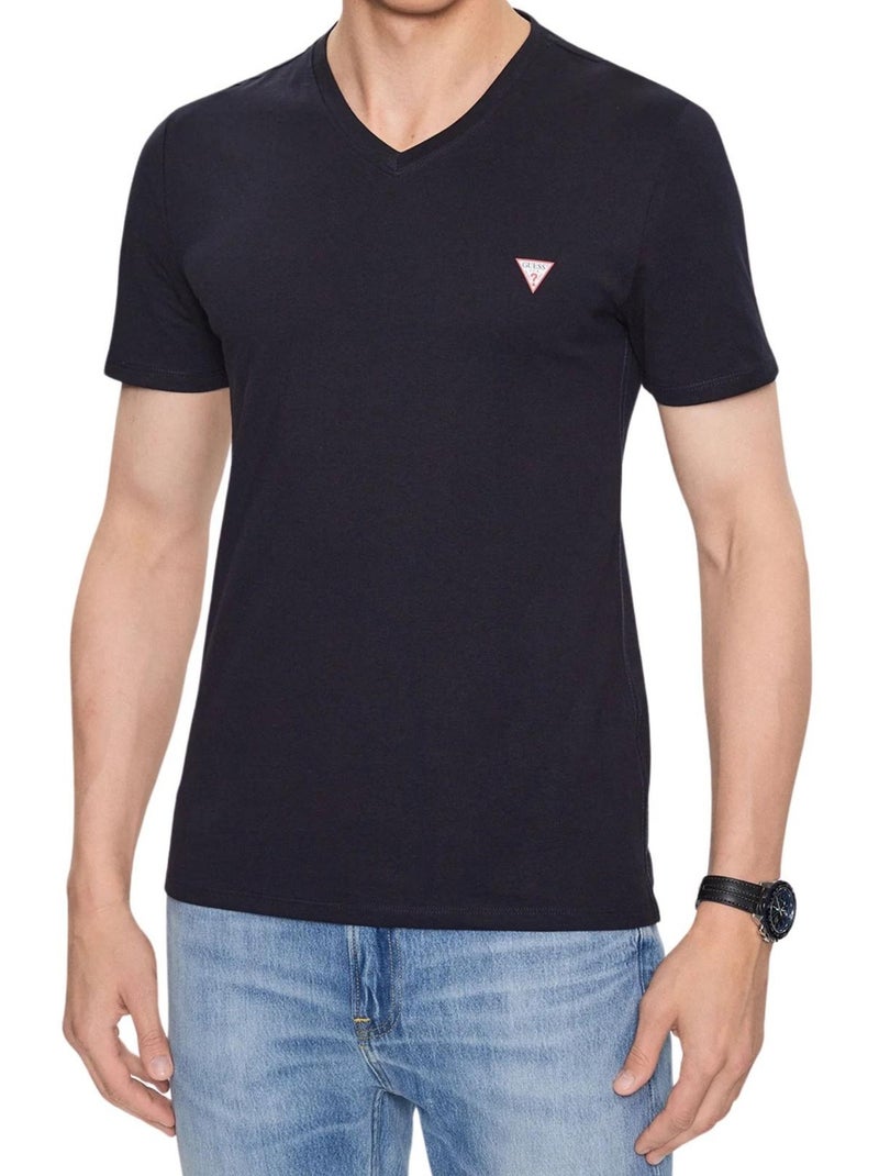 Guess - T-shirt motif/style logo Bleu marine - Kiabi
