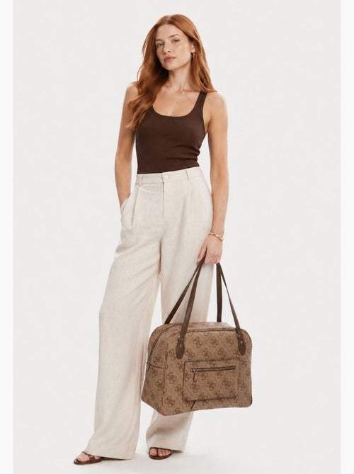 Guess Sac Voyage Berta Toiletry Train Latte Logo/Brown - Kiabi